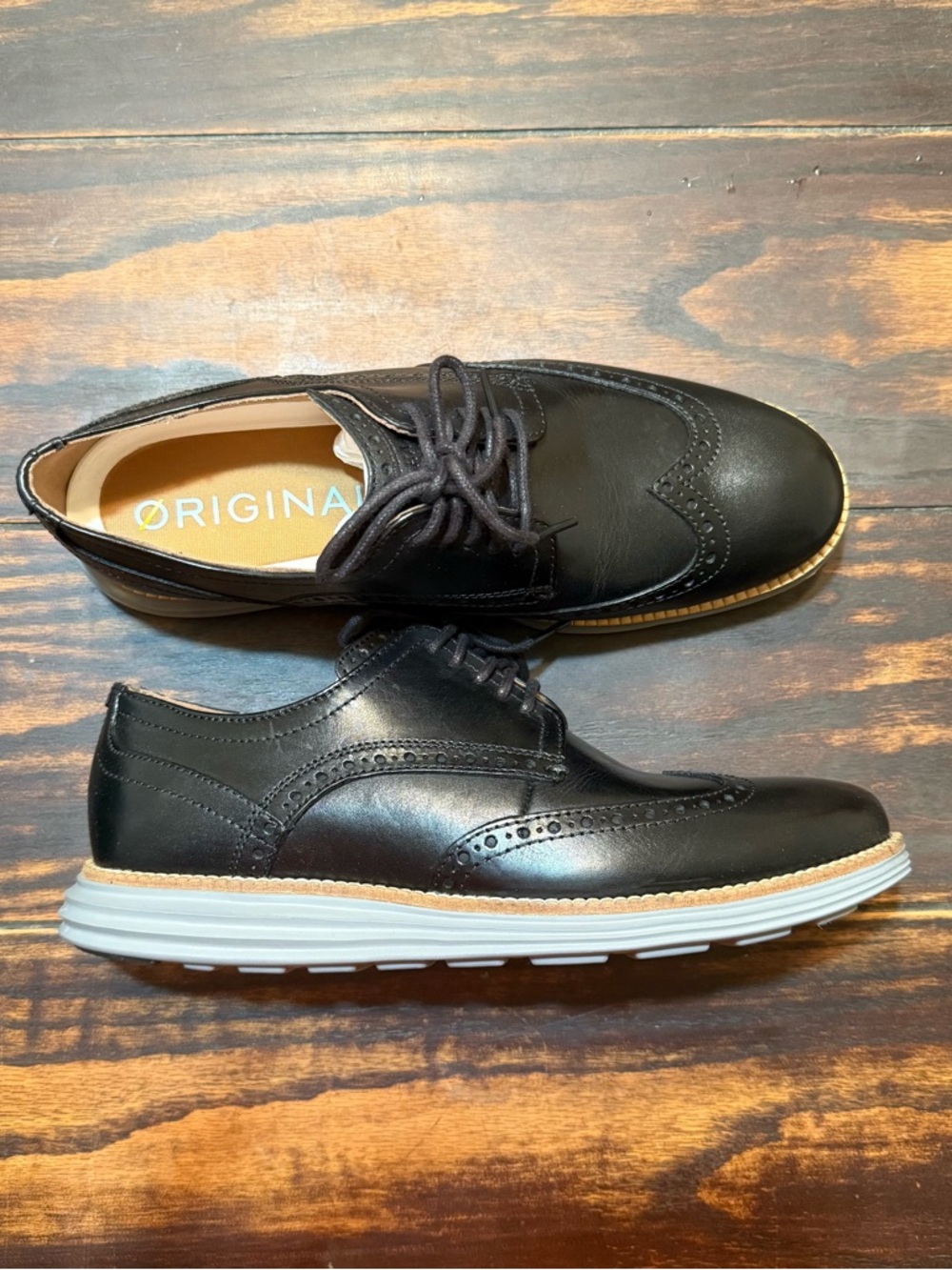 Cole Haan Black Original Grand Wingtip Oxfords